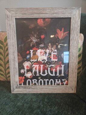 Live laugh lobotomy framed poster